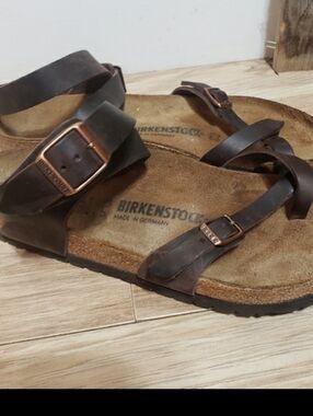 Birkenstock Yara Oiled Leather Ankle Strap Women 41 Or 10-10.5